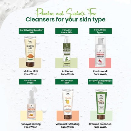 TNW The Natural Wash Multani Mitti With Fuller’s Earth, Sandalwood, Aloe Vera & Saffron  Face Wash, 100ml