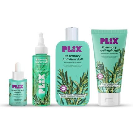 PLIX - THE PLANT FIX Rosemary Anti Hairfall Kit - Serum (30ml), Shampoo (200ml), Conditioner (175ml) & Oil (100ml)