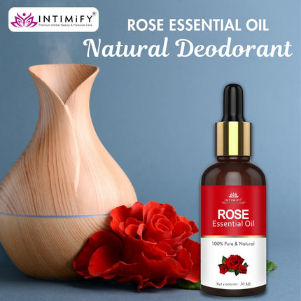 INTIMIFY Rose Essential Oil, For Face, Skin, Hair Growth, Diffuser, Soap Making 30 ml