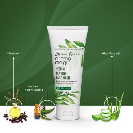 Aroma Magic Neem & Tea Tree Face wash 5% Niacinamide & Aloevera Gel-50ml
