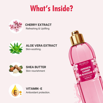 THE LOVE CO Japanese Cherry Blossom Shower Gel | Aloe & Vitamin E-100ml