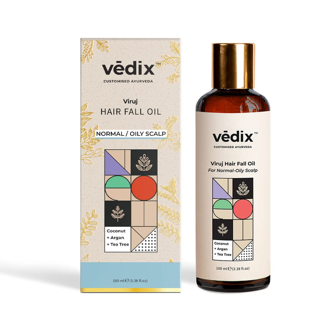 Vedix Customised Ayurvedic Hair Fall Oil | With Coconut + Argan + Tea Tree | 100ml