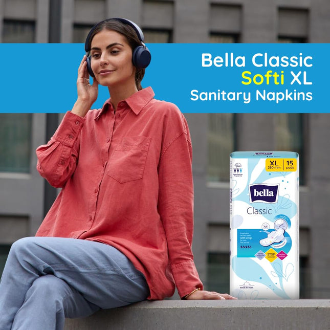 Bella Classic Maxi Softi Pads For Women | Sanitary Napkins Pack Of 2 | 15 Pcs Each