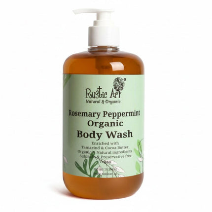 Rustic Art Rosemary Peppermint Body Wash for Women & Men | 300ml
