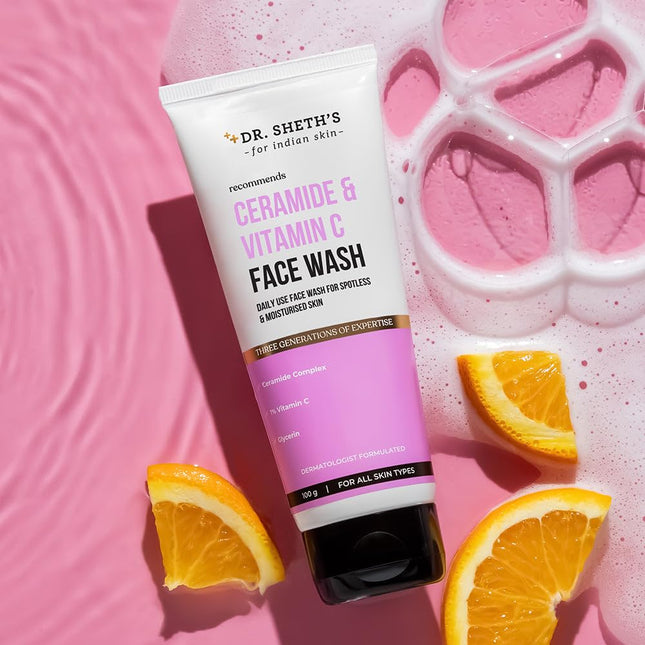 Dr. Sheth's Ceramide & Vitamin C Face Wash For Men & Women | 100 mL