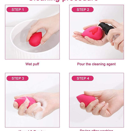 MACPLUS Makeup Sponge Set Blender with Egg Case, Soft Sponge Multicolor 4 Big + 3 Mini -7 Pcs set