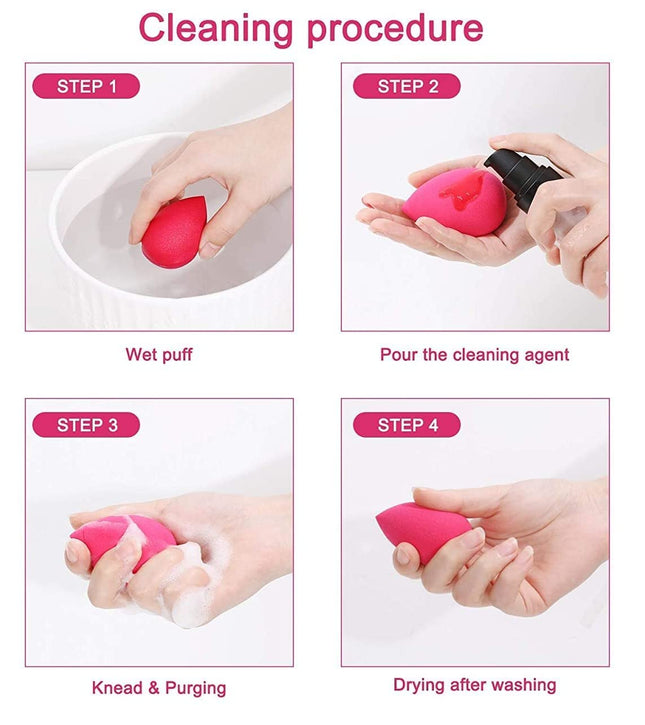 MACPLUS Makeup Sponge Set Blender with Egg Case, Soft Sponge Multicolor 4 Big + 3 Mini -7 Pcs set