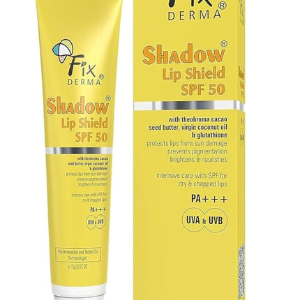 Fixderma Shadow SPF 50 Lip Shield Pa+++ Lip Balm with Cacao Seed Butter & Vitamin E -15gm