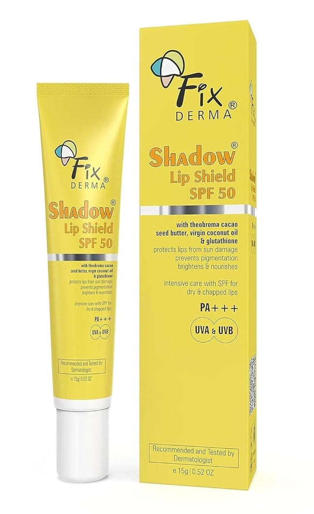 Fixderma Shadow SPF 50 Lip Shield Pa+++ Lip Balm with Cacao Seed Butter & Vitamin E -15gm