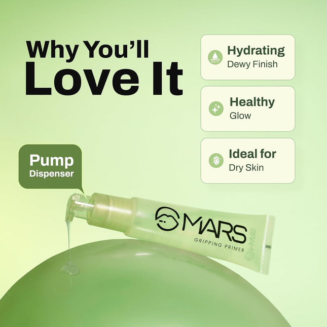 MARS Glow O' Clock Gel Primer for Face Makeup with Green Tea Extracts | Dewy Primer-30ml