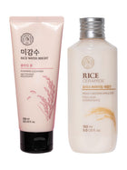 The Face Shop 2 Step Rice Water Bright Foaming Cleanser (150ml) + Rice & Ceramide Moisturizing Emulsion (150ml)