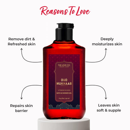 THE LOVE CO Oud Mukhaab - Oud Vanilla Body Wash-250ml