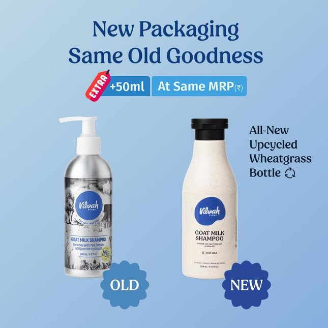 Vilvah Goat Milk Shampoo | with Ceramides Shampoo-250ML