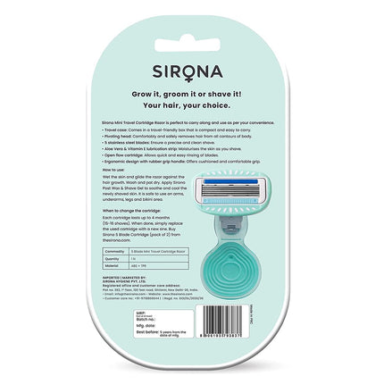 Sirona 5 Blade Mini Travel Razor for Women (Pack of 1)