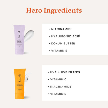 Foxtale Healthy Glow Combo for Soft and Hydrated Skin Nourishing Moisturizer - 50 ml and Glow Sunscreen - 50 ml Pack of 2