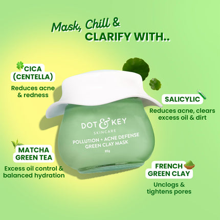Dot & Key Skin Care Pollution + Acne Defense Green Clay Mask-85g