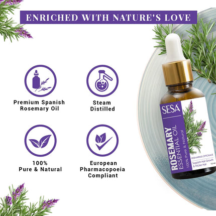 Sesa Rosemary Essential Oil for Hair Growth and Nourishes Skin-15ml