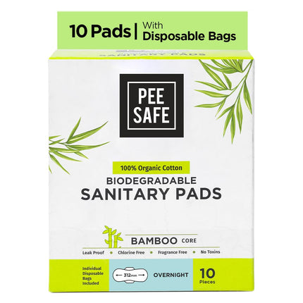 Pee Safe 100% Organic Cotton Biodegradable Sanitary Pads Pack of 10