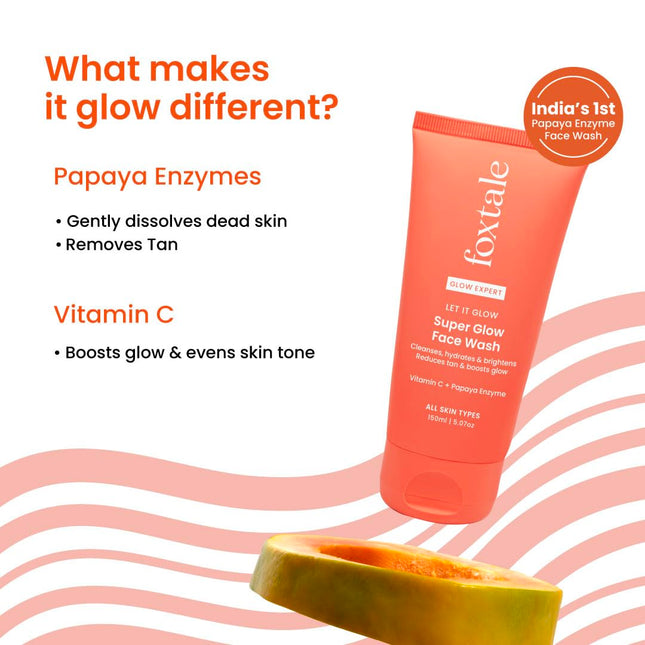 Foxtale Vitamin C Super Glow Face Wash with Papaya enzyme 150ml
