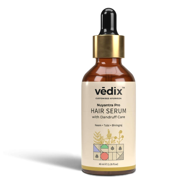 Vedix Ayurvedic Hair Serum, Nuyantra Pro Hair Growth Serum Dandruff Care For Women & Men With Neem, Tulasi & Cedar | 40 gms