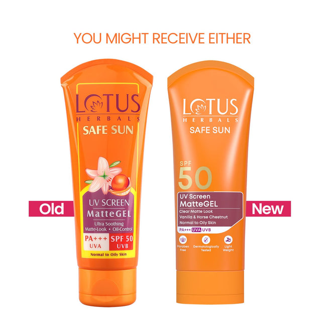 Lotus Herbals Sunscreen for Women & Men | Safe Sun UV Screen Matte Gel Sunscreen SPF 50 & PA+++-100G