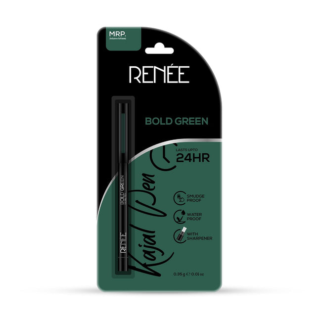 RENEE Hard Black Kajal Pen with Sharpener -0.35gm