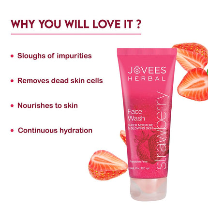 Jovees Herbal Strawberry Face Wash For Normal to Dry Skin Types - 120ML