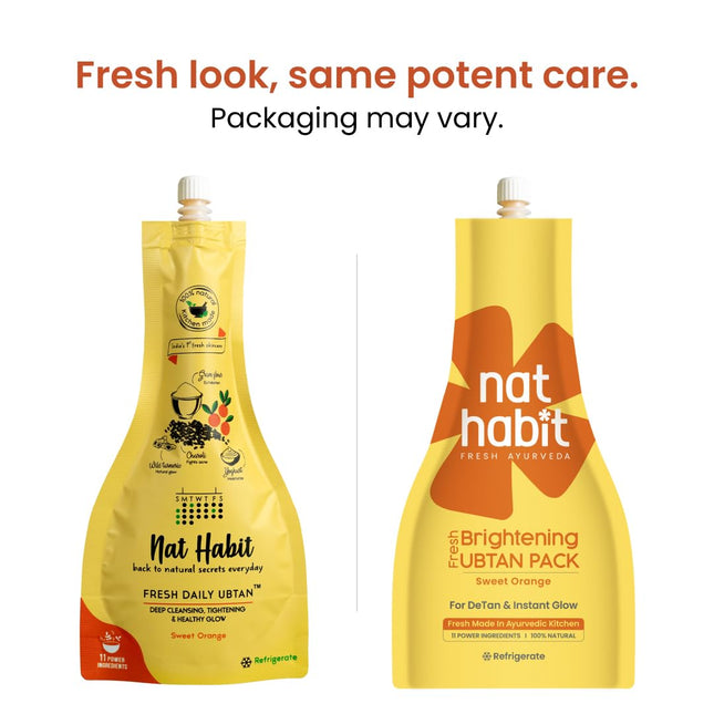 Nat Habit Fresh Sweet Orange Ubtan & Face Pack (40g x Pack of 2)