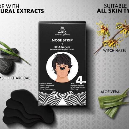 UrbanGabru Nose Strip with BHA Serum | Nose Strips for Blackhead-4 Strips