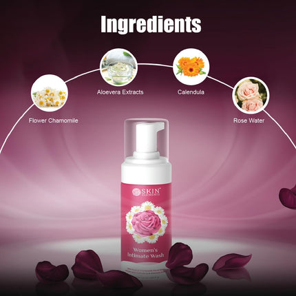 Skin Elements Intimate wash for Women 120 ml | with Rose Water, Chamomile, Calendula & Aloe Vera