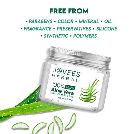 Jovees Herbal 100% Pure Aloe Vera Gel for Face, Hair (200gm)