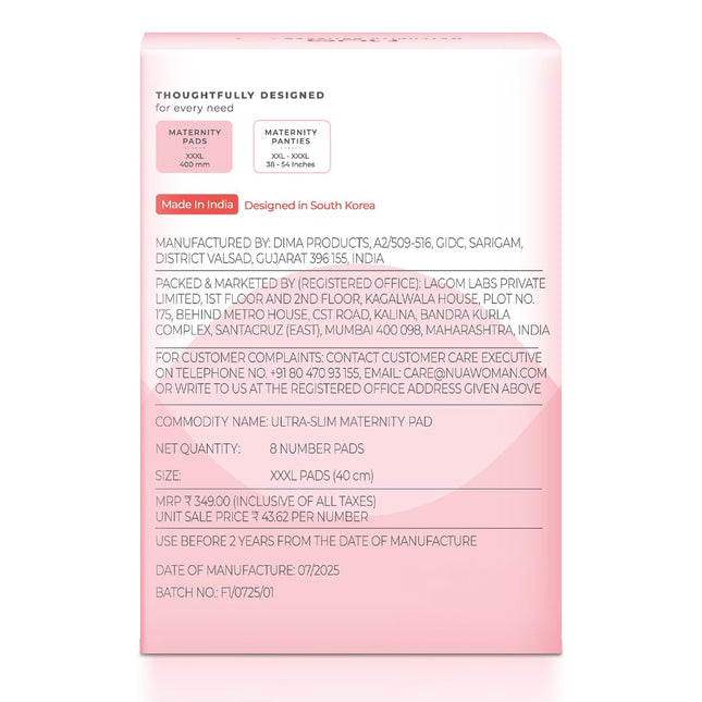 Nua Maternity Comfort Pads | XXXL 400mm | Pack of 8