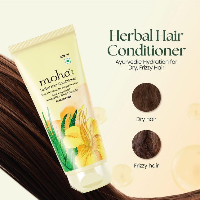 Moha Herbal Hair Conditioner | Herbal Conditioner with Aloe, Jojoba & Wheat Germ & Olive Oil-200ml