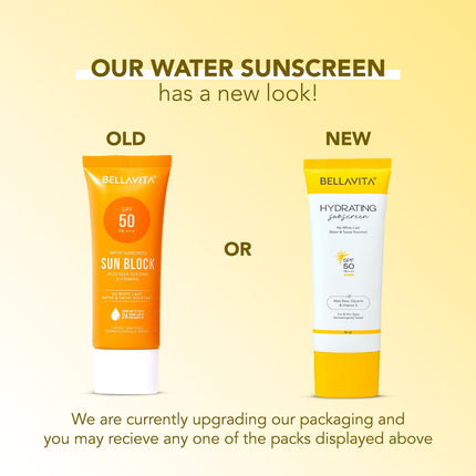 BELLAVITA Water based Hydrating Sunscreen, SPF 50, Lightweight PA+++ 50ML