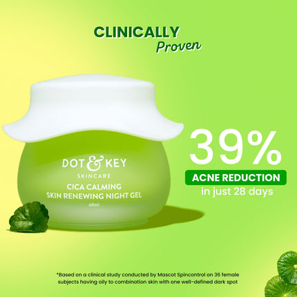Dot & Key CICA Calming Skin Renewing Night Gel with Niacinamide, Green Tea & Hyaluronic-60ml