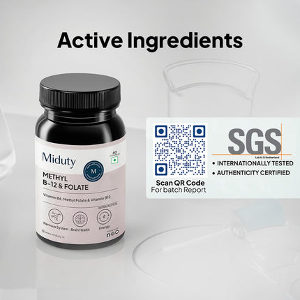 Miduty B-Complex Vitamin B12 Folate 60 Veg Tablets