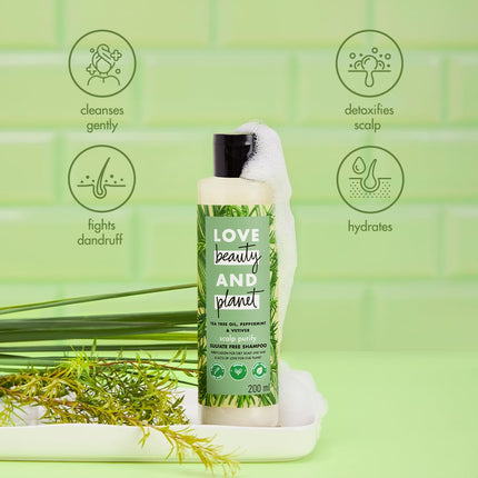 Love Beauty And Planet Tea Tree Peppermint & Vetiver Sulfate Free Purifying Shampoo-200ml