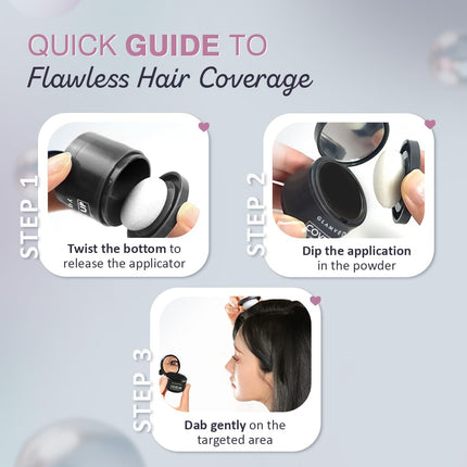 Glamveda Cover-Up Hair Powder - Black 4gm