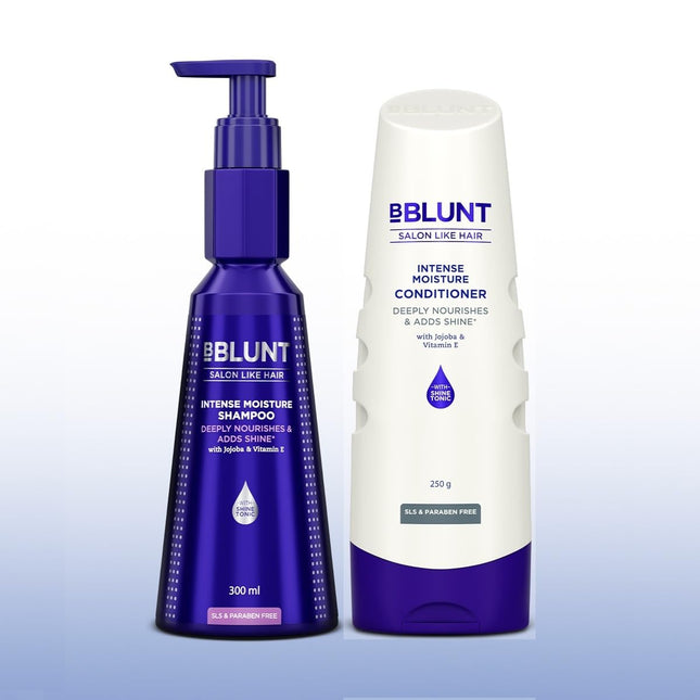 BBLUNT Intense Moisture Shampoo and Conditioner Combo for Dry Hair For Men & Women | 300 ml + 250 g