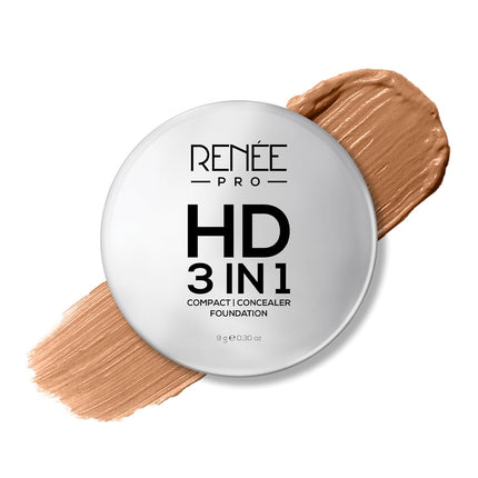 RENEE All Beige PRO HD 3 In 1 Compact,Concealer,Foundation-9gm