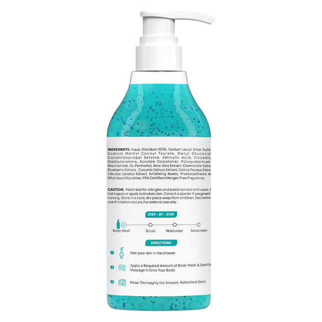 Aravi Organic 2% Salicylic Acid Exfoliating Body Wash With Niacinamide And Blueberry-300 Ml