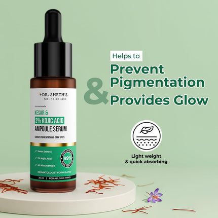 Dr. Sheth's Kesar & 2% Kojic Acid Ampoule Serum-30 ml