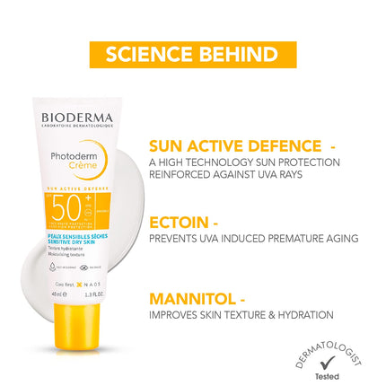 Bioderma Photoderm Creme SPF 50+ PA++++ Hydrating Sunscreen-40ml