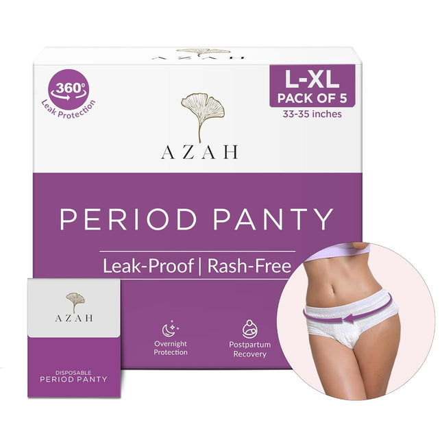 Azah Period Panty for Girls [L-XL, Pack of 5]