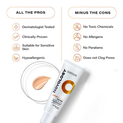 Novology SPF 50 PA++++ Tinted Sunscreen-50gm