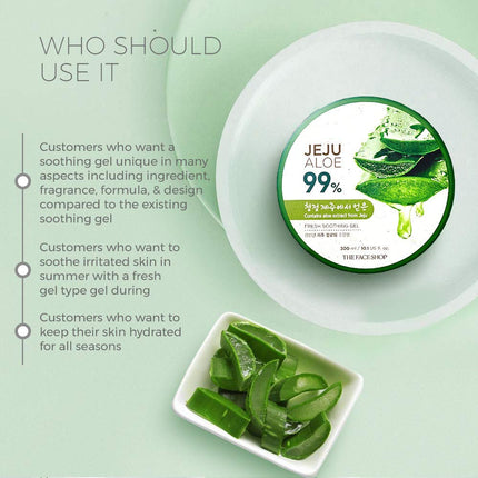 The Face Shop Pure Aloe Vera Gel, 300ml Aloe Vera with Vitamin E | Clear Gel