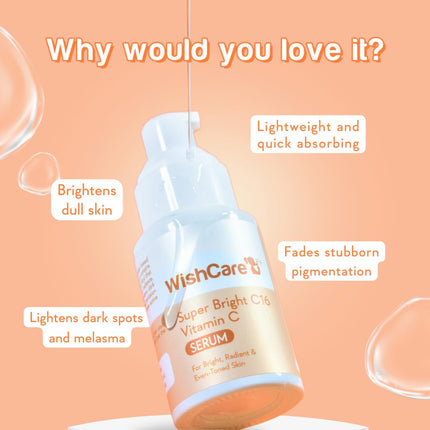 WishCare Super Serum Vitamin C,4% Niacinamide,1% Kojic Acid,0.5% Ferulic Acid,Licorice & 4-N-BR-30ml