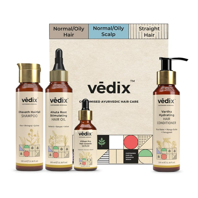 Vedix Customized Ayurvedic Hair Care Kit for Normal - Oily Scalp & Straight Hair
