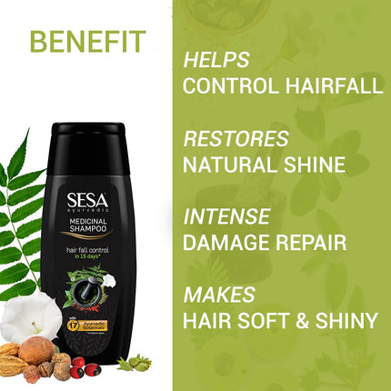 SESA Ayurvedic Hair Oil 200Ml + Ayurvedic Medicinal Shampoo 200Ml