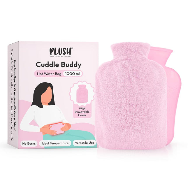 Plush Cuddle Buddy Hot Water Bag  1000 ml | Removable & Washable Fur Cover